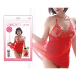 CRESCENTECR_008紅色吊帶背心和內褲套裝性感內衣