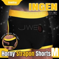 Lovetoy INGEN系列Horny Strapon Shorts舒适透气挖空露臀穿戴裤-M