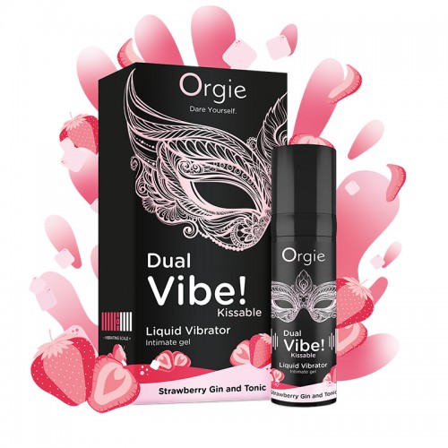 Orgie - Dual Vibe 跳動式口愛快感增強液-草莓金湯力味