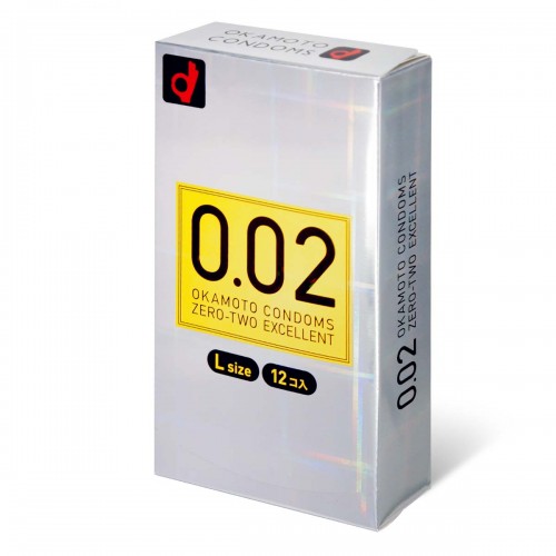 Japan Okamoto Uniform Thinness 0.02 Large Size (Japan Version) 58mm 12's Pack PU Condom