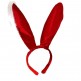 Christmas headpiece, red bunny ear hair accessory, cute plush bunny girl hat.